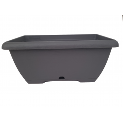 Jardiniera terrae midi gri Plastecnic 65cm, 21 l,  cu tava clipsata , Italia