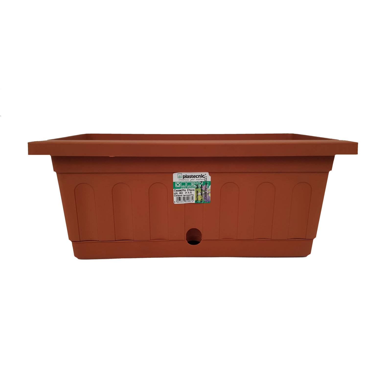 Jardiniera Itaca Plastecnic, 40cm, 8.2l, cu tava clipsata, Italia Jardiniere